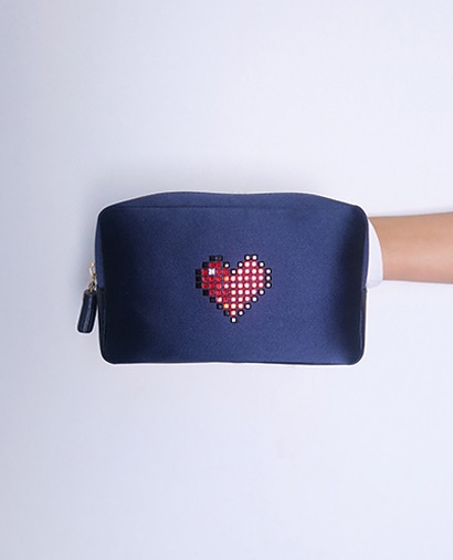 Heart Embellished Pouch, front view